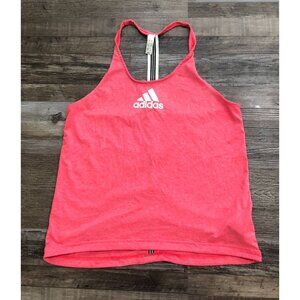 Adidas Tank Top Womens Medium Climalite Classic Three Stripes Racerback Pink